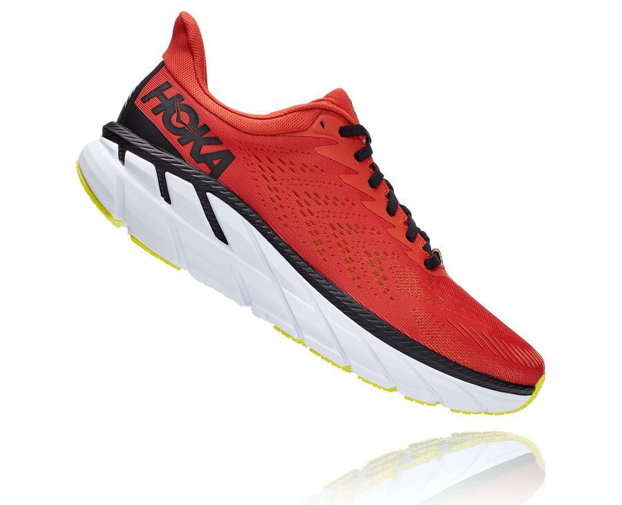 Hoka One One ランニングシューズ メンズ 赤 - クリフトン 7 - GK4617098